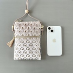 【受注制作】モロッカン生地のスマホポシェット// スマホショルダー　シャマー