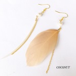 ♯４６　《再販》フェザー&パールピアス＊イヤリング