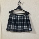 黒チェック　フリーススコート