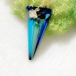 販売×6送料無料♡新色スワロフスキーバミューダブルー氷柱♡K16GPネックレス