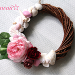 ハワイ風☆バラとシェルのリース☆