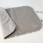 名入れ刺繍 カフェマット(L)ヌビ　グレー×ダルメシアン