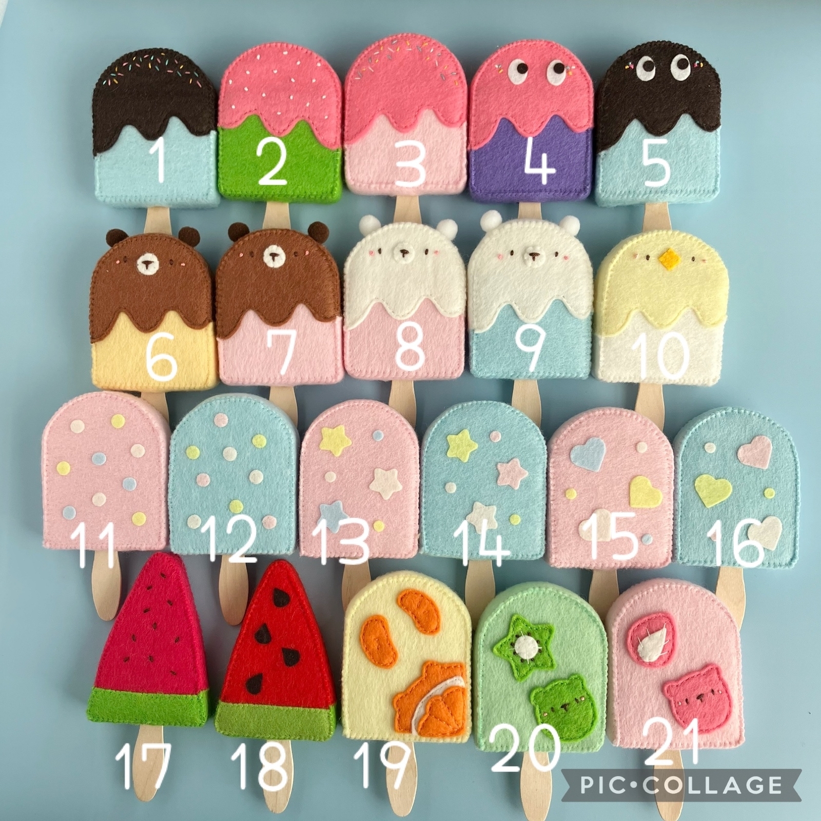 オーダー受付ページ＊アイスキャンディー＊フェルトおままごと フェルトままごと 受注製作】フェルト おままごと えらべるアイスキャンディー(1本