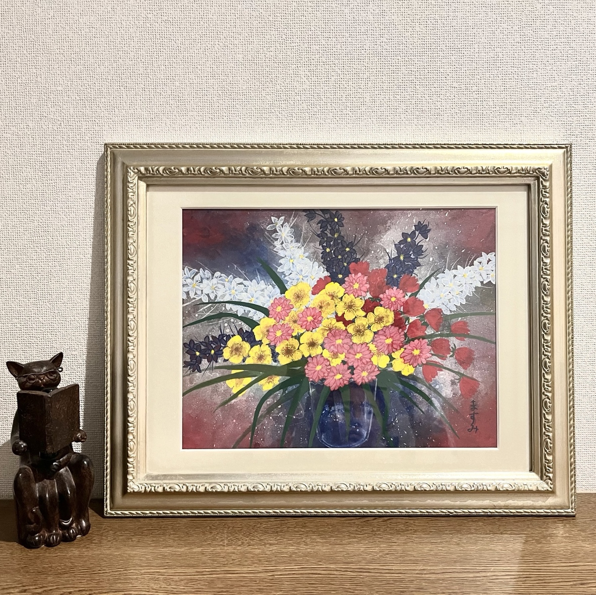 日本画　お花の楽園（壁掛け/日本画） 7,800円