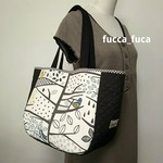 ラウンディッシュトートバッグＬ☆木の上の小鳥