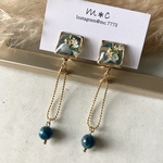 イヤリング　blue apatite・square