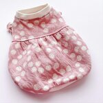 【完成品　胴33～34】さくらんぼ柄の袖フリル付きワンピース