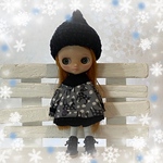 プチブライス　アウトフィット　お洋服　 かぼちゃパンツのセットアップ　リバティ　どんぐりの帽子