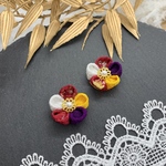 つまみ細工　イヤリング　ピアス