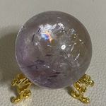アメジスト 丸玉 スフィア 紫水晶 アイリス 虹色 レインボー クリスタル 天然石 幸運 ラッキー 置物インテリア 風水晶 魔除 お守