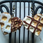 ワッフルの古美金ﾌｯｸピアス♥チョコナッツ＆ダブルチョコ