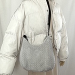 もふもふ猫ショルダーバッグ【三つ編みライトグレー】