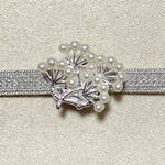 松の木 パール 帯留め(シルバー)