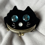 黒猫ちゃんがまぐち　青　L
