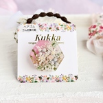 お花の煌めきレジンヘアゴム ピンク