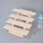 折りたたみ什器　段差5㎝４段ナチュラル