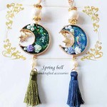 バックチャームmosaic moon   pearl & rose
