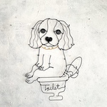 おトイレしているキャバリアのワイヤーアート◎愛犬を癒しのインテリア空間に