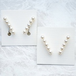 【選べる2way】5連パール ピアス イヤリング 6mm クリスタルパール ゴールド シルバー