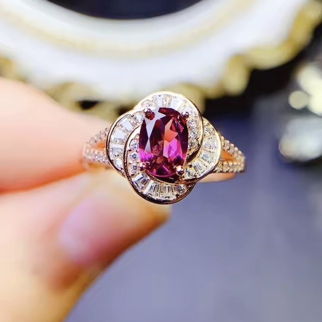 〖garnet〗天然 ガーネット 赤 レッド 薔薇 ローズ フラワー 指輪 リング シルバー925 レッド 天然石 14,742円