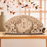 限定〖 七宝繋ぎ 〗木製ひな人形セット 18 - 29cm | 名入り木札