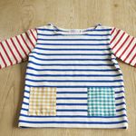 【size100】2色のボーダーTシャツ（七分袖）