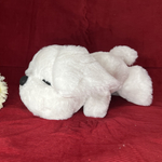 まったりお昼寝わんこ 01ふわふわ 白い犬 子ども 大人 友達 プレゼント 睡眠 ラビットファー リラックス 両耳としっぽ垂れワンコ   いつもいっしょ always together 