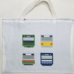 【手刺繍】ネームタグ付き　お名前刺繍サービス　電車レッスンバック