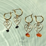 ♡イニシャルピアス お好きなイニシャルと天然石でオーダーメイド致します♡