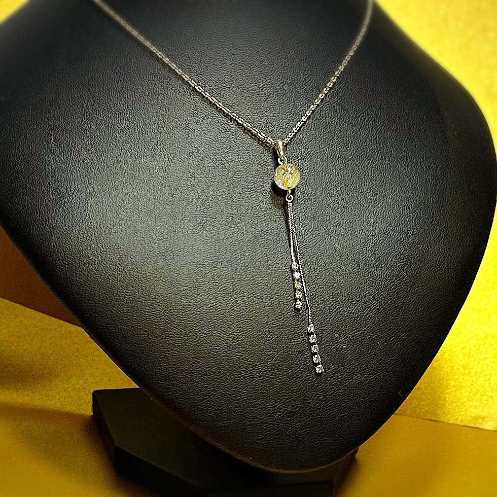 再販5］ゴールドルチルの首飾り✨ #minne_new #ルチルクォーツ