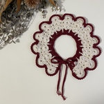 かぎ編みつけ襟　スタイ　《red》