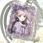 トレカケースキーホルダー 紫 パープル 蝶々