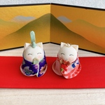 【小さな猫のお雛様】ひな祭り　着物　和布　ねこ　お雛さま　古布