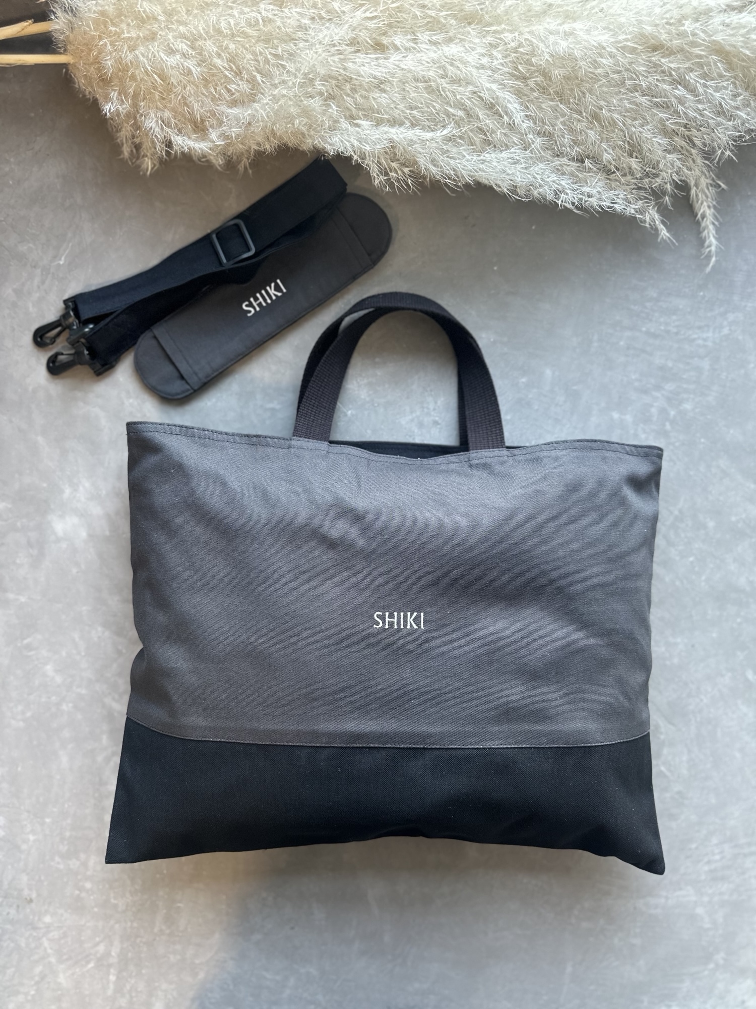入園入学6点セット（charcoal gray）【名入り】図書バッグ サイズフル