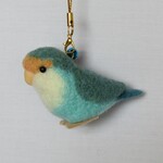 コザクラインコ　ブルーチェリー　羊毛ストラップ　