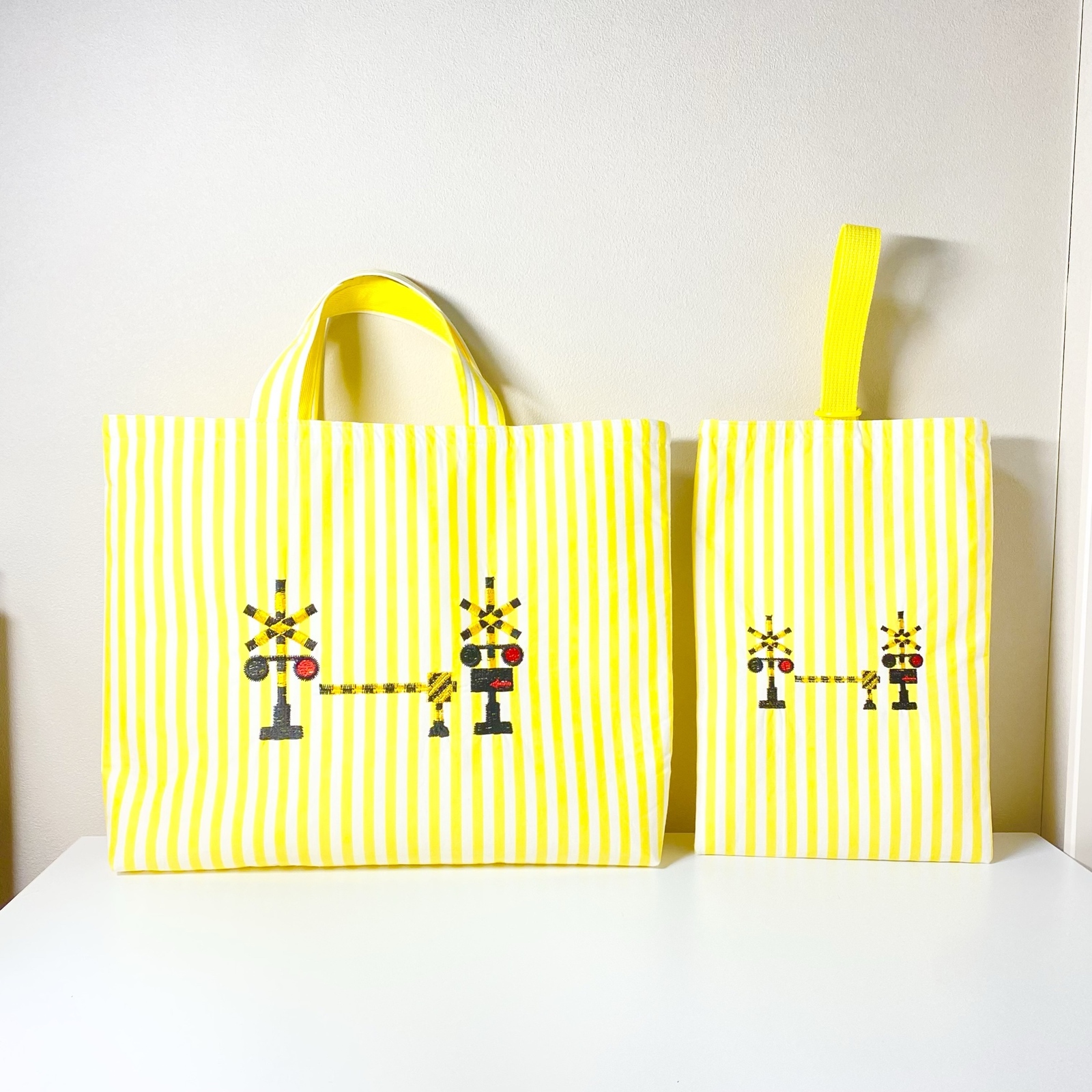 ≪２点セット≫刺繍付き★ レッスンバッグ・シューズケース（キルティング生地ではない） 5,015円