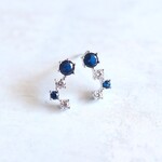 ☆新作☆冬の星座 シルバー925【極上 ミッドナイトブルー CZダイヤモンド gold & silver】ピアス