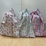 w30×40cm 白 パステル スイーツ柄 長い 体操着袋 体育着 給食着袋