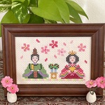 ひな祭りの刺繍フレーム　おひなさま　ひな飾り