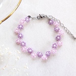 ジグザグ紫陽花のブレスレット 紫