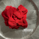 期間限定特典付き〔赤〕ちりめんリボン髪飾り　七五三　753 成人式　キッズ　人気　和装髪飾り　ヘアアクセサリー　卒業式　振袖　着物　和装　つまみ細工　ヘアクリップ　（no.1）