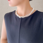 【2way】 ホワイト/ツイストネックレス＜結婚式 七五三 卒業式 入学式 フォーマル 