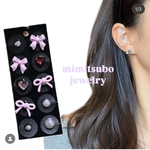 耳ツボjewelry 耳ツボシール　貼るピアス　耳つぼアクセサリー　チタン粒　パープルリボン