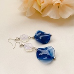 *ダークブルー*花びら* ピアス イヤリング