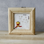 節分　逃げる鬼のミニフレーム　刺繍