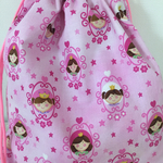  可愛い女の子に！入園入学グッズ　お姫様 巾着（大）USAコットン
