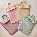 インコ刺繍🪡花柄ヌビ•タブレットケース