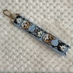 ③猫柄　インド刺繍　ハンドメイドストラップ