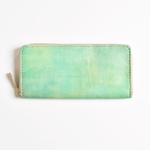 革の手染め財布 「森林浴（ラウンドファスナー長財布）」