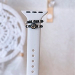 バンドチャーム　Apple Watch/スマートウォッチ　アップルウォッチチャーム 黒×シルバー
